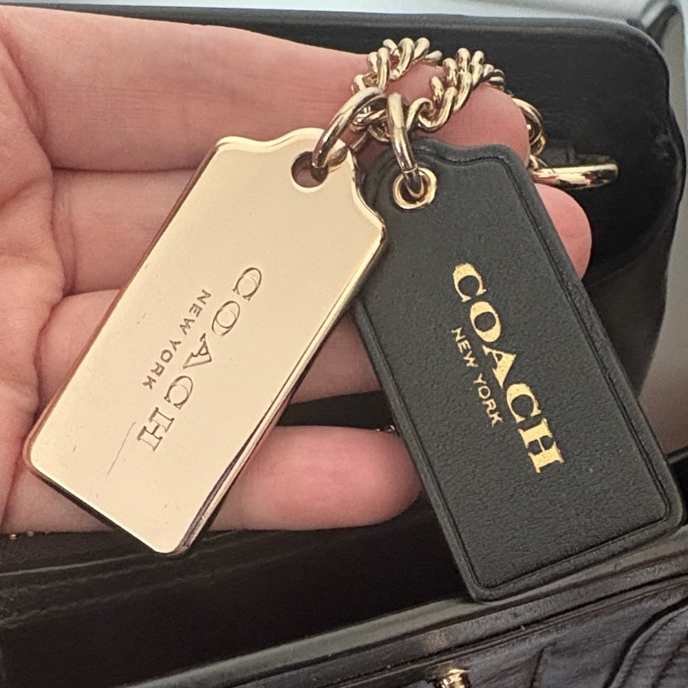 Coach Swagger Frame Satchel Black Leather Handbag with Crossbody Strap - Picture 9 of 16
